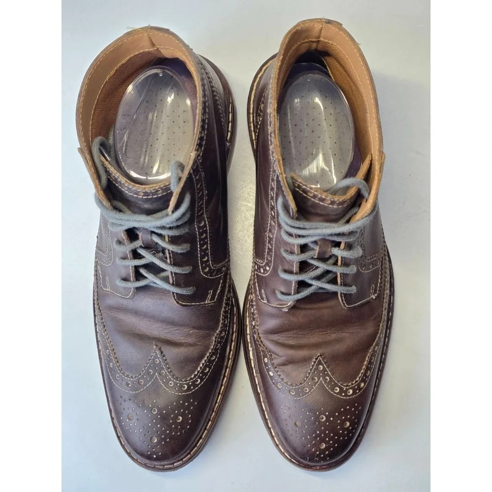 Cole Haan Men's Boots Size 8 M Brown Leather Chukka Oxford Wingtip Lace Up Shoes